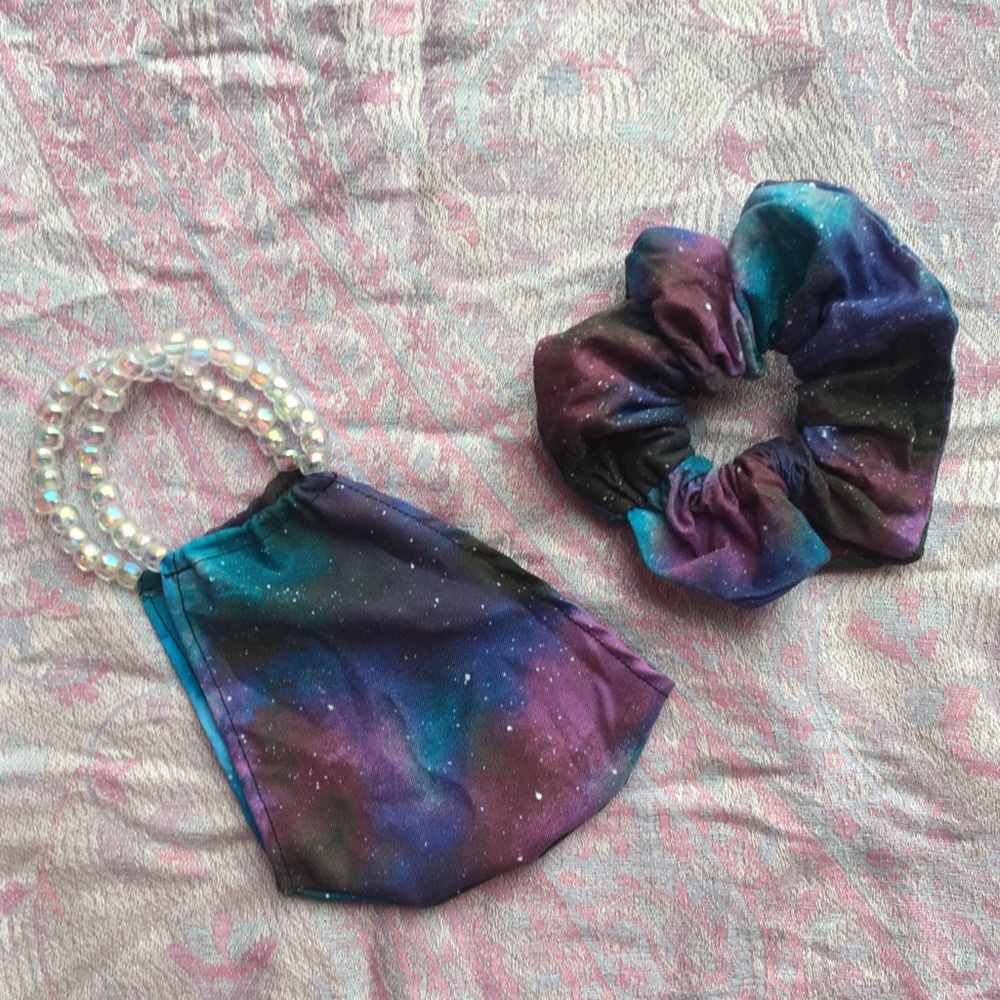 hidden pocket scrunchy + rave mask (BUNDLE)